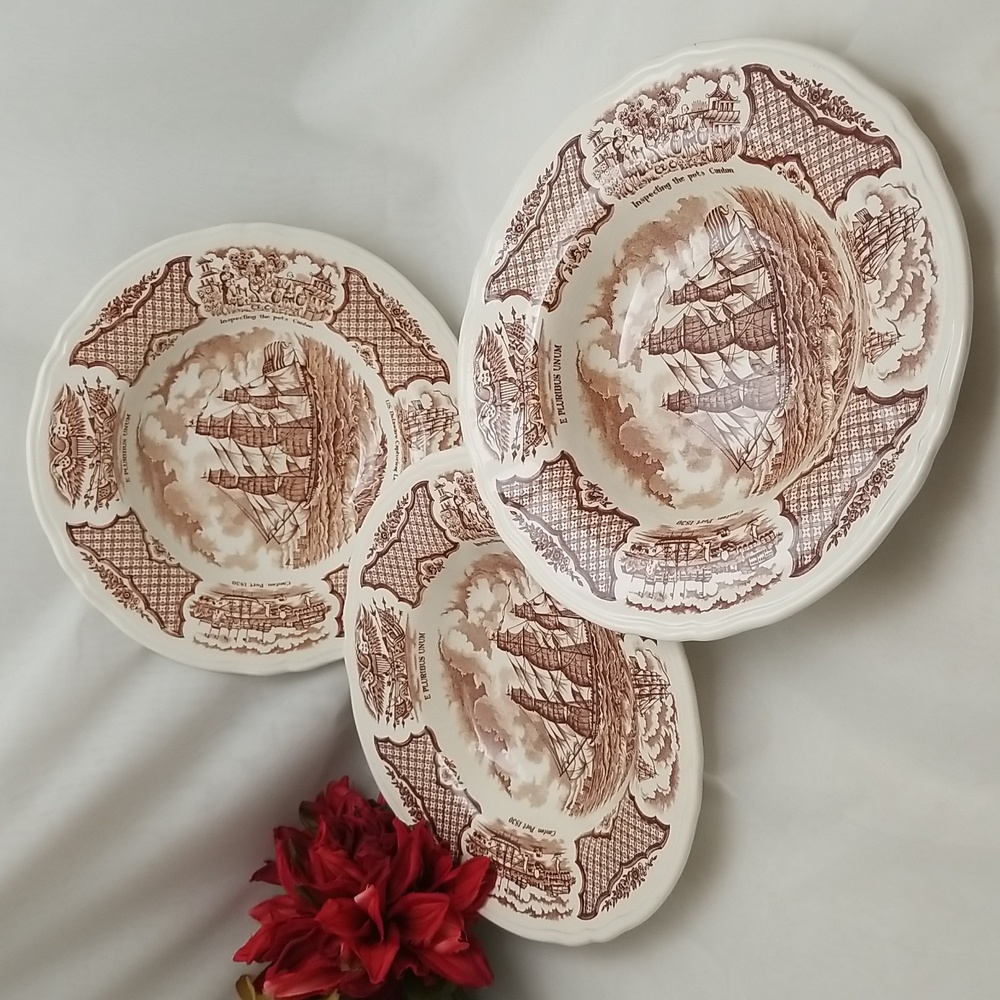 Alfred Meakin Fair Winds Grand Turk Soup Bowls